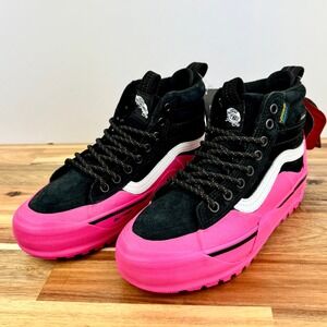 VANS‎ SK8 Hi Dip MTE-2 Boots All-Trac HydroGuard Hot Pink Black Suede Womens 5